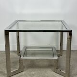 Chrome and glass coffee table / end table