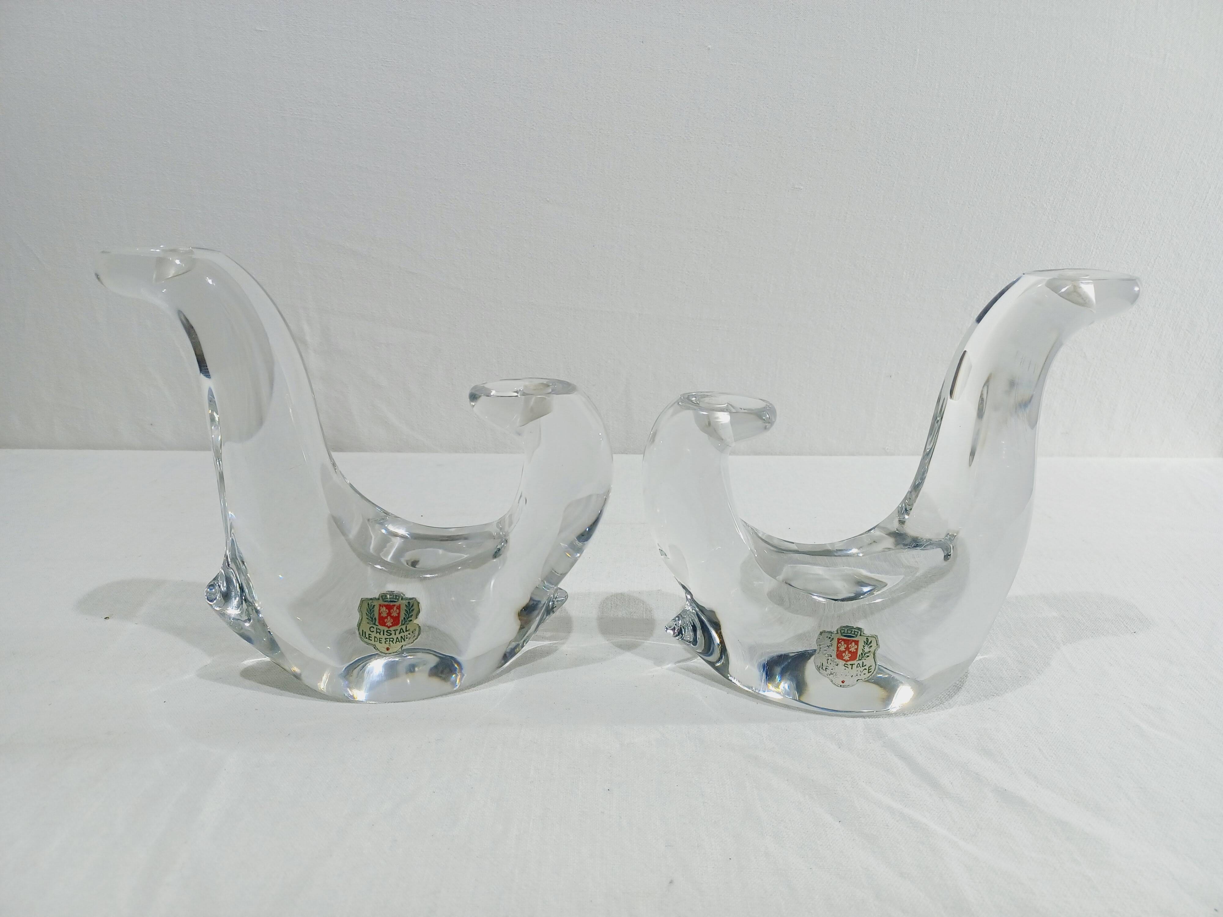 Pair of crystal candlesticks