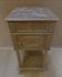 Late 19th century bedside table in painted maple burl, marble top