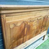 old solid wood headboard