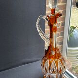 Grande aiguière en cristal taillé doublé