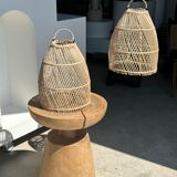 Rattan pendant lamp in the shape of bell D25 H28