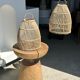 Suspension en rotin en forme de cloche d25 h28