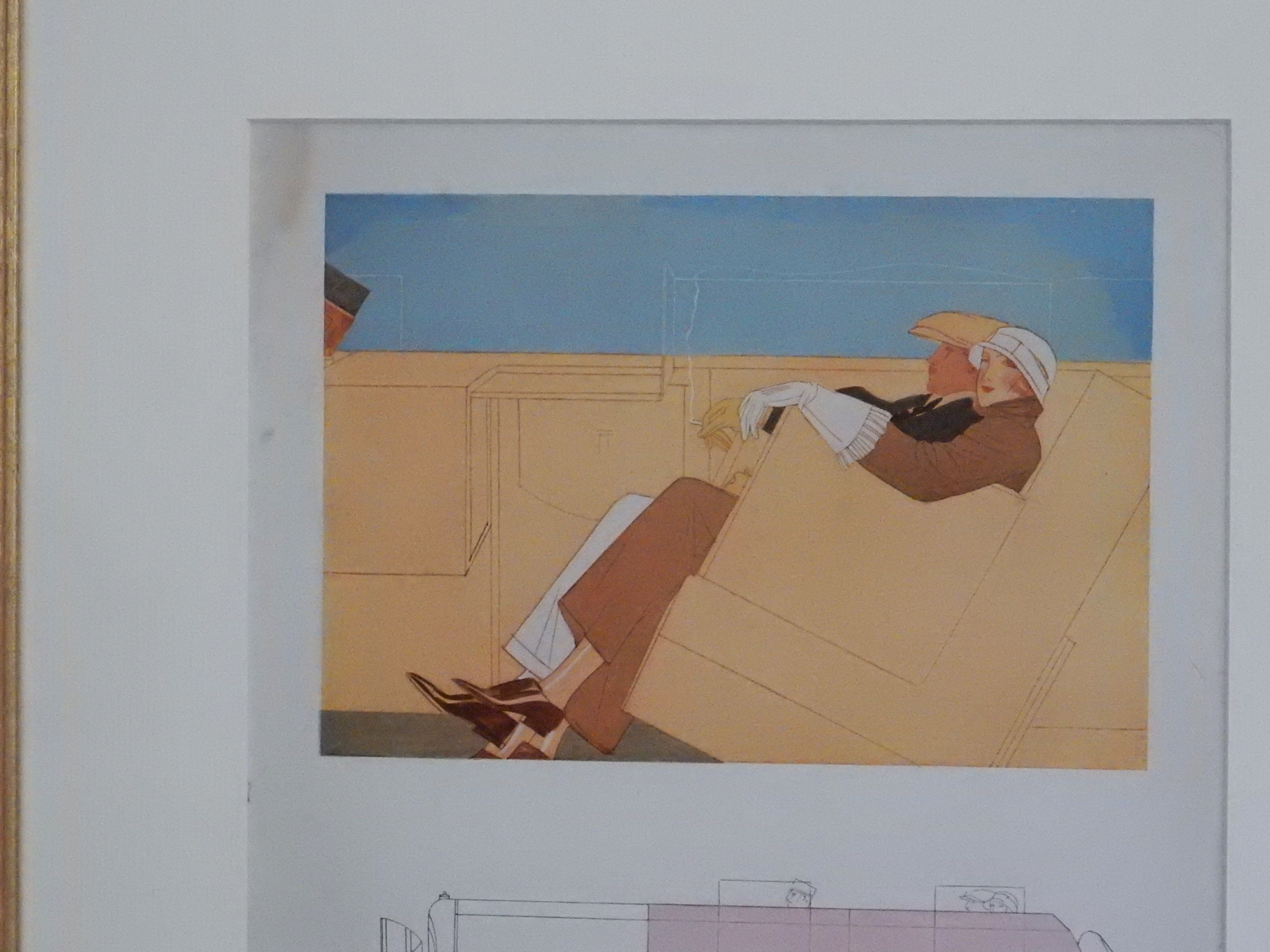 Art Deco illustration luxury car Delaunay Belleville by Benito in 1924