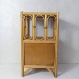 Vintage rattan bedside table