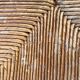 Vintage armchair in straw and brutalist wood