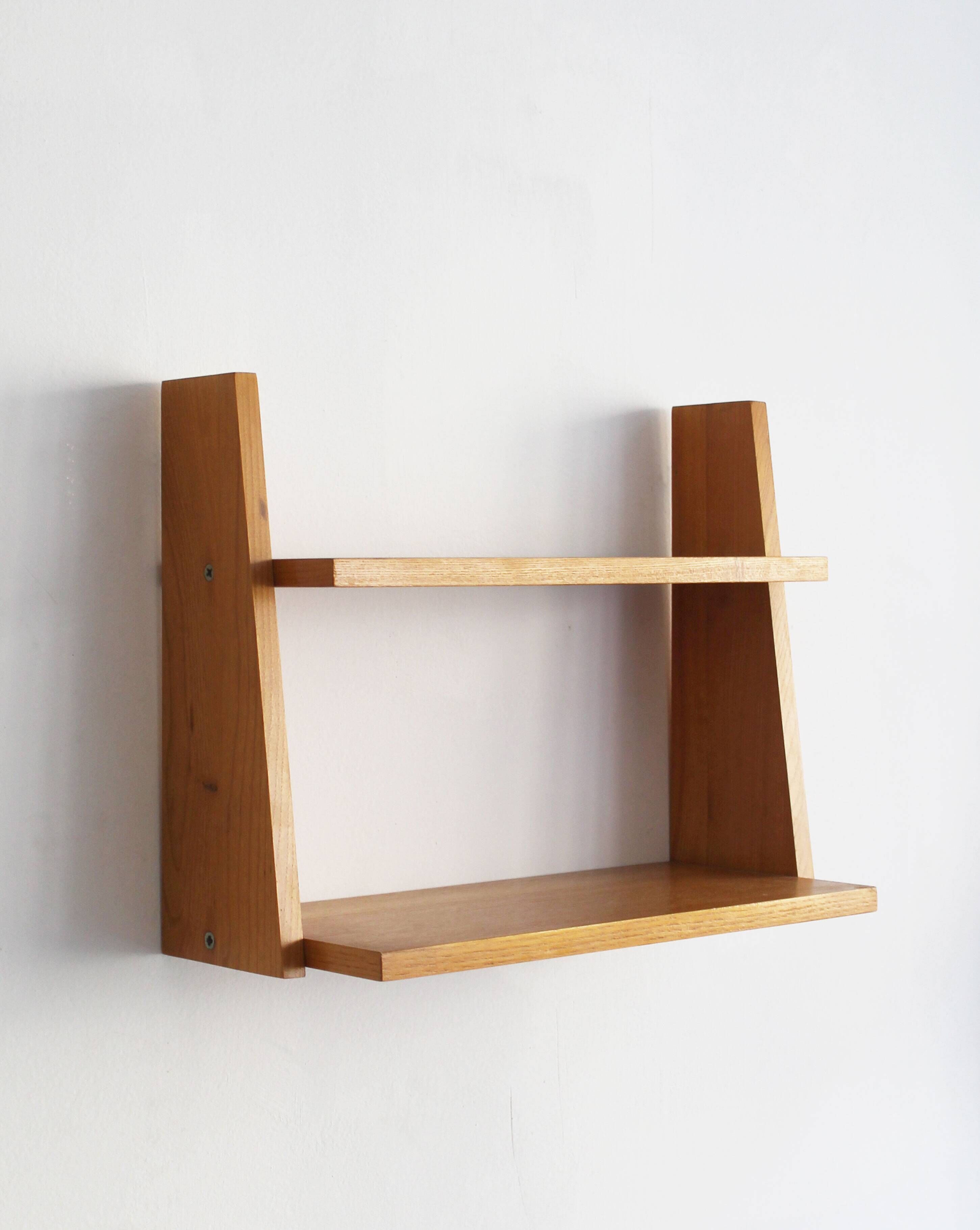 Vintage Wall Shelf in Beech, Czechoslovakia, 1960s