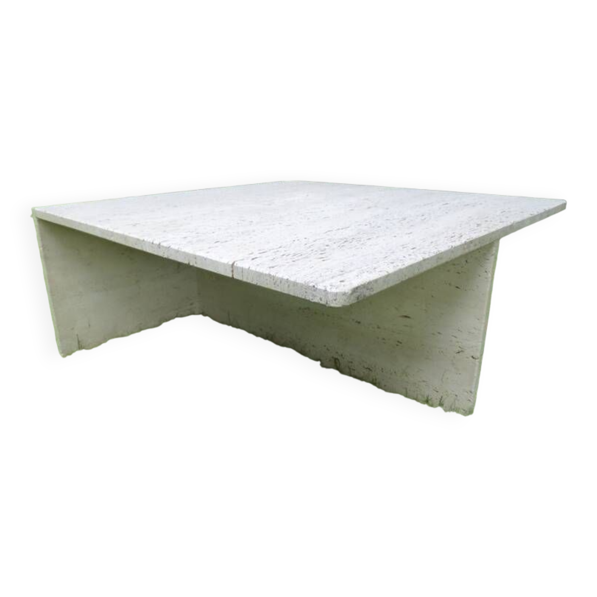 Travertine coffee table. Up & Up (Italy). Vintage 70s