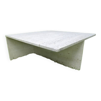 Travertine coffee table. Up & Up (Italy). Vintage 70s