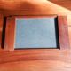 Art deco tray in wood and glass