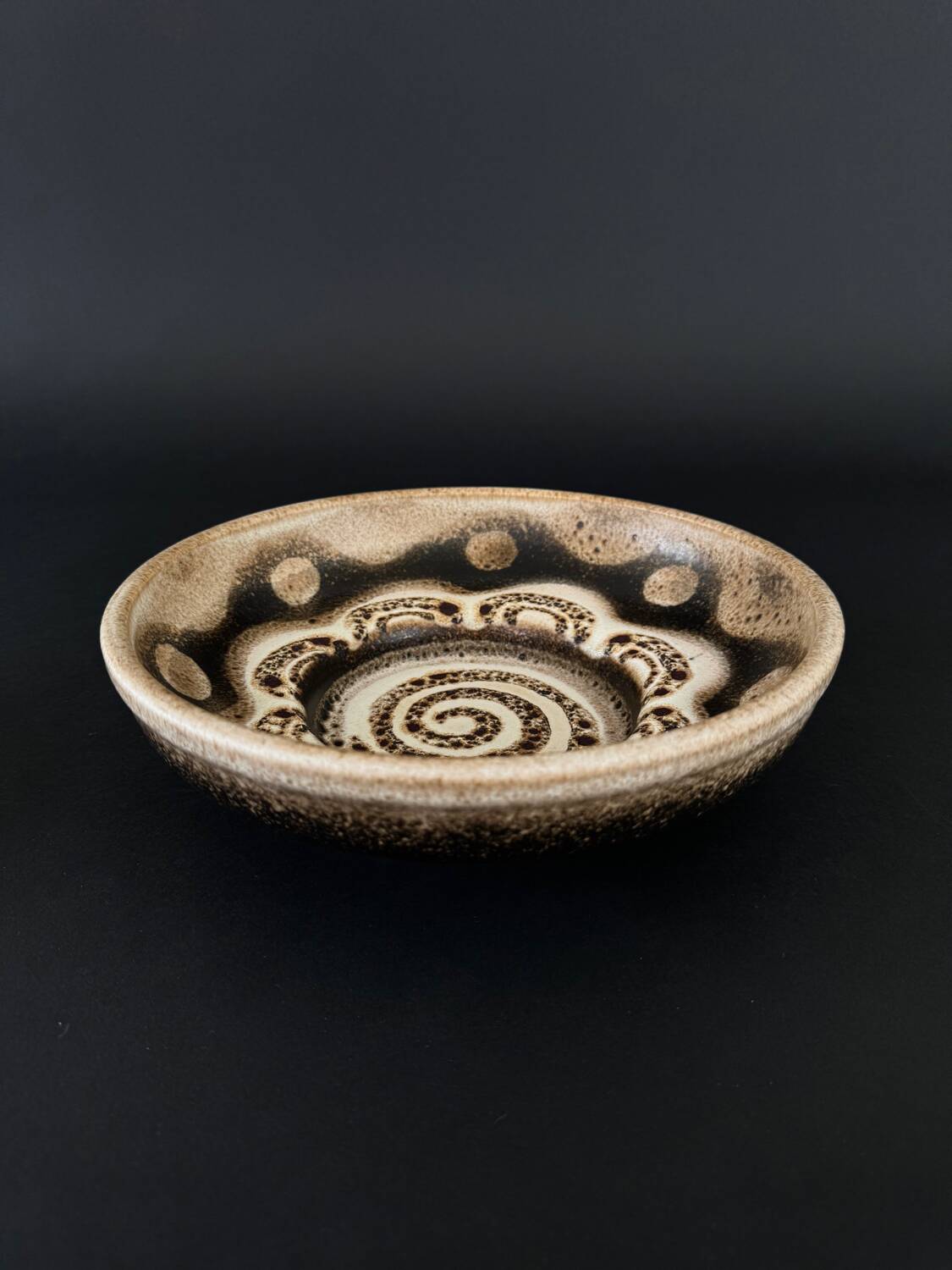 Vintage Modernist Handmade German Far Lava Ceramic Decorative Bowl