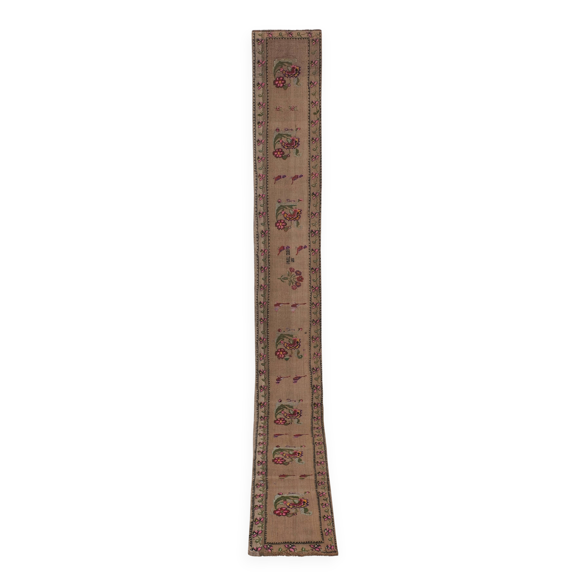 Tapis vintage turc de oushak tissé à la main 56x463 cm