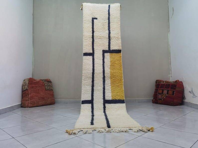 Handmade Berber hallway rug size 75x300 cm