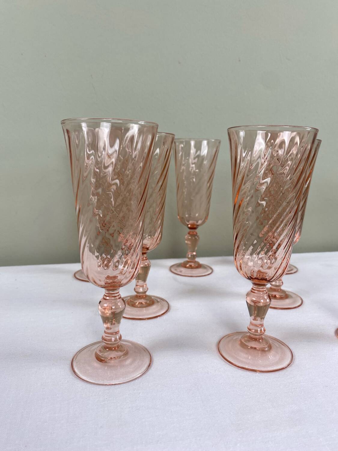 8 vintage Rosaline flutes