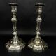 Pair of silver-plated bronze candlesticks, Auguste Monnier Veuve, 1911
