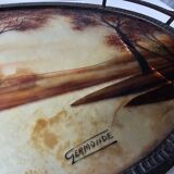 Wrought iron serving tray, Art Nouveau style, Art Deco period, Signed GERMON