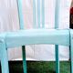 Patinated old blue bistro chair