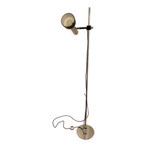 Lampadaire, acier chromé,