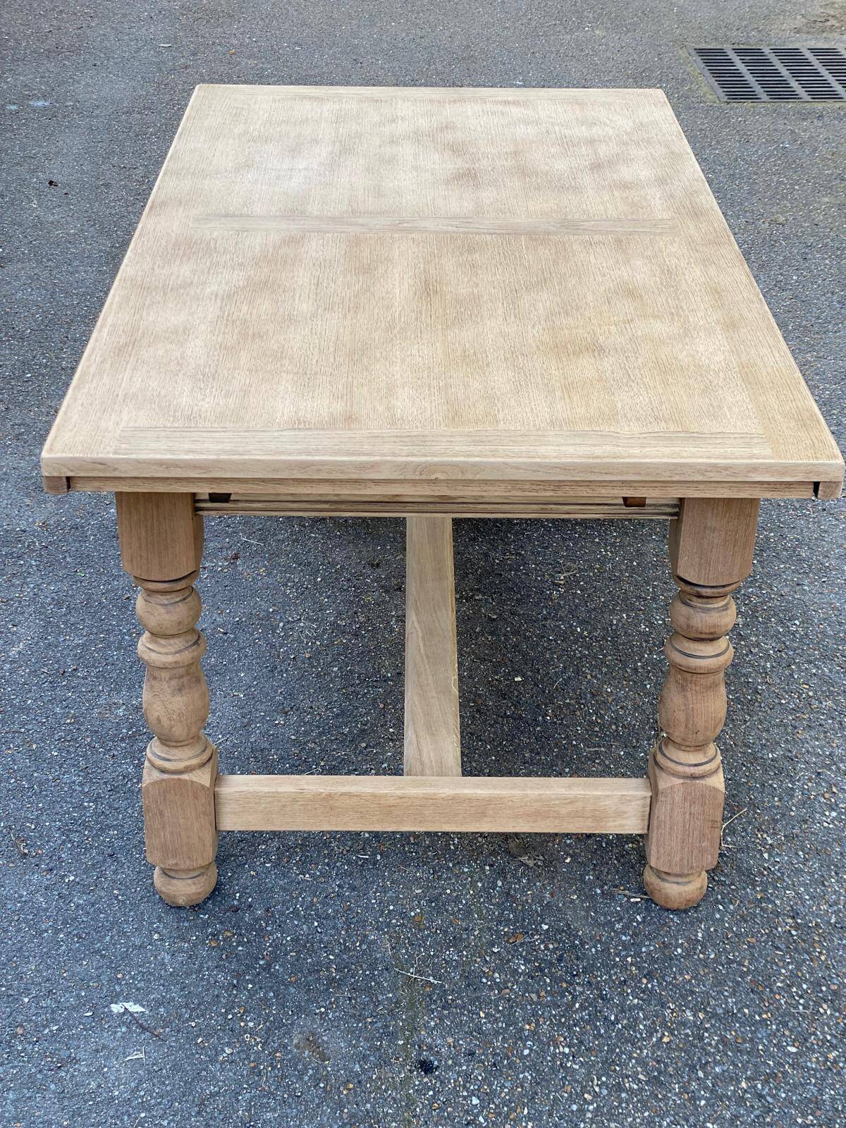 Renovated 19th-century oak extendable farmhouse dining table 160-240cm