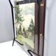 Vintage Ebonized Beech, Brass and Glass Coat Rack with a Landscape, Italy