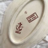 Diamond-shaped dish in "Greek" ironstone, Clairefontaine earthenware, late 19th century