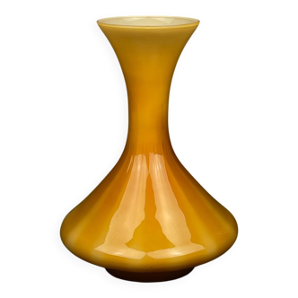 Vintage Murano Yellow Vase, Italy 1970s
