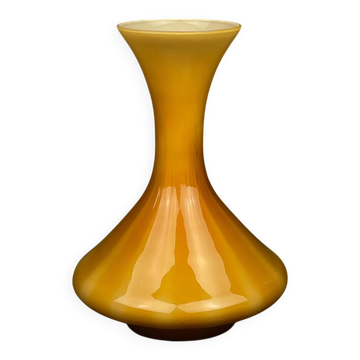 Vase Murano Jaune Vintage, Italie 1970s