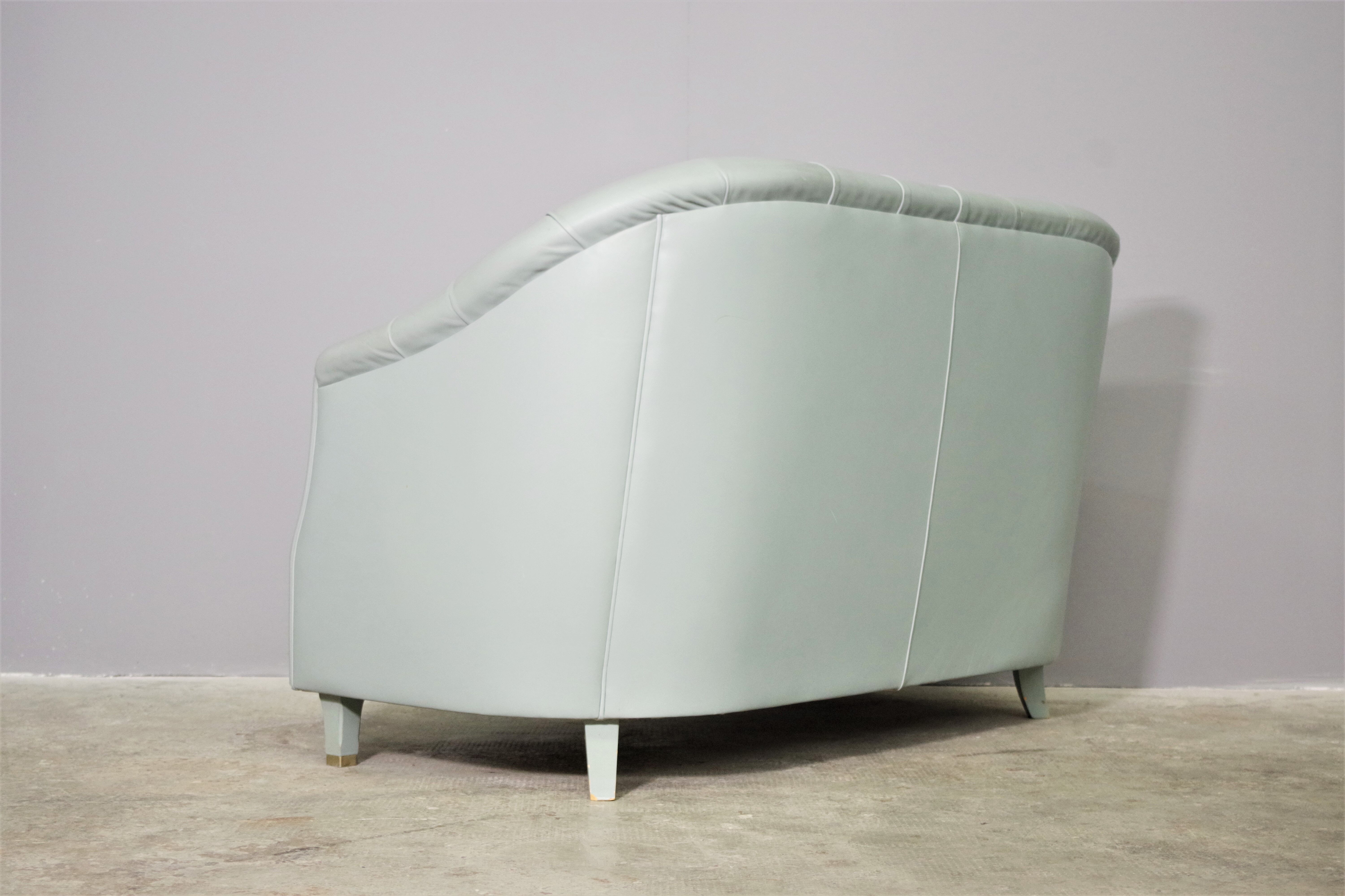 2 seater sofa in Valdichienti leather, 80s