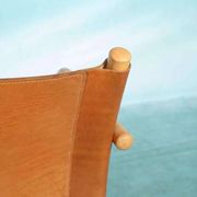 Danish safari chair in beech wood and leather from the 1970s.