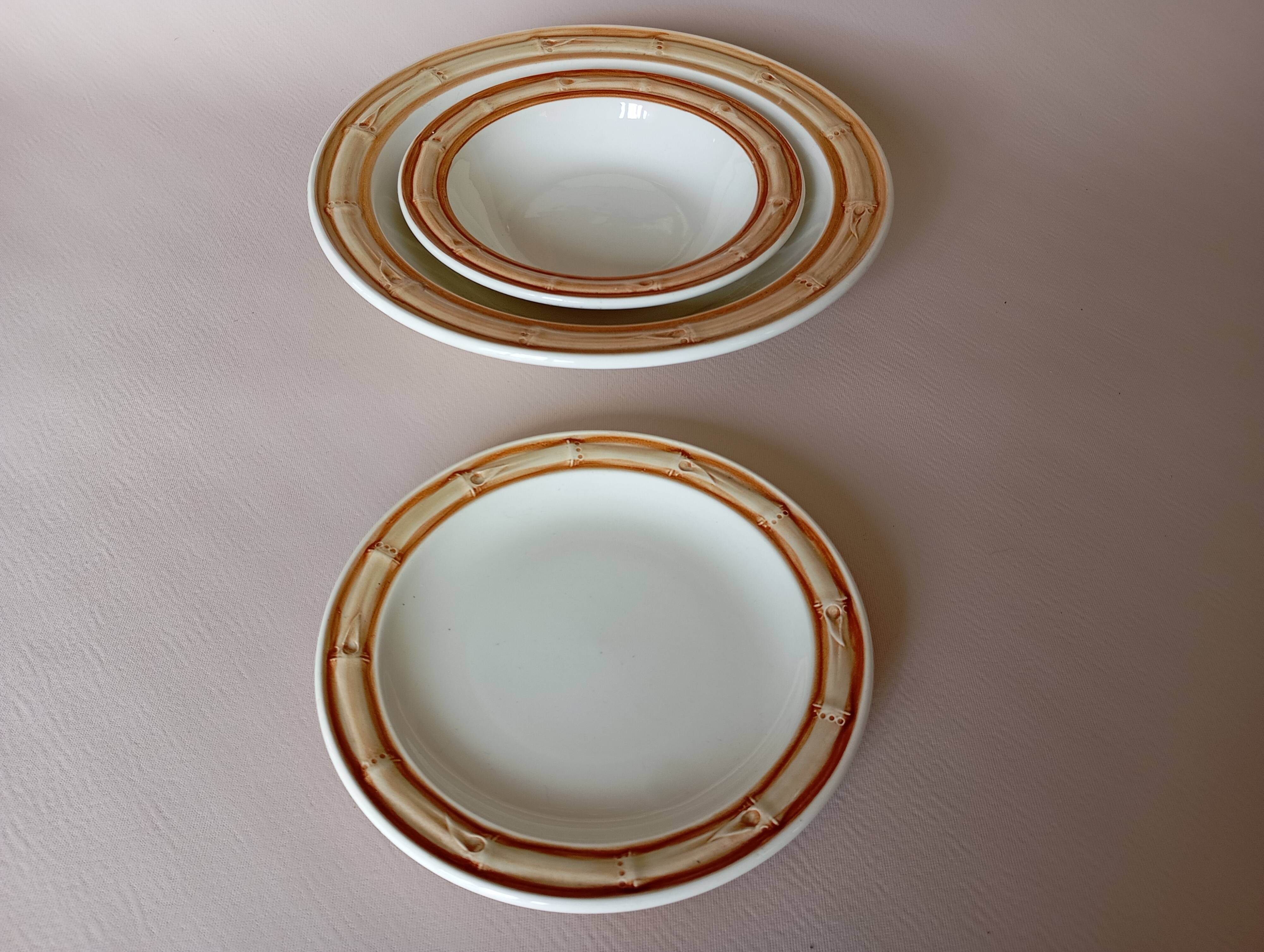 Gien "Bamboo" serving dishes