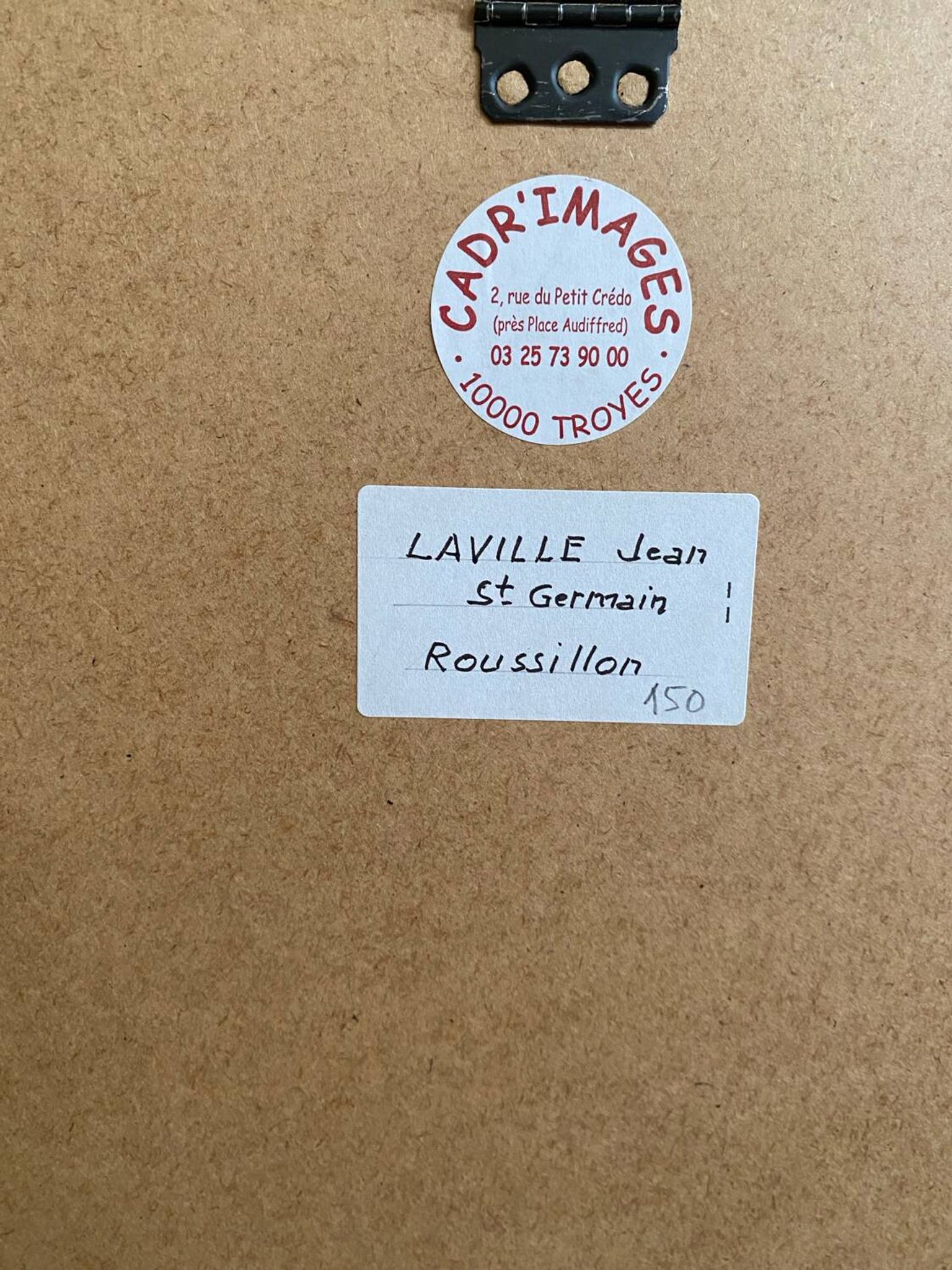 Old painting jean laville st germain roussillon + wooden frame