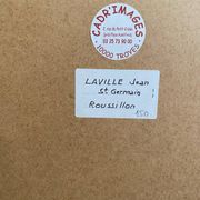 Old painting jean laville st germain roussillon + wooden frame