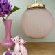 Vintage art deco globe pendant light in pink and gold granite glass