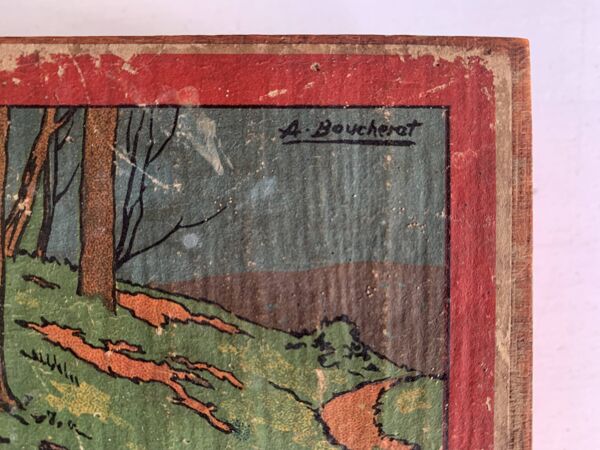 Puzzle cubes en bois ancien - Illustrations contes de Perrault - 1920