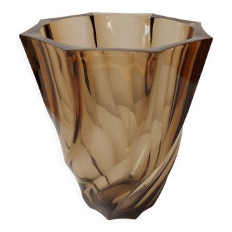 Vase torsadé verre fumé