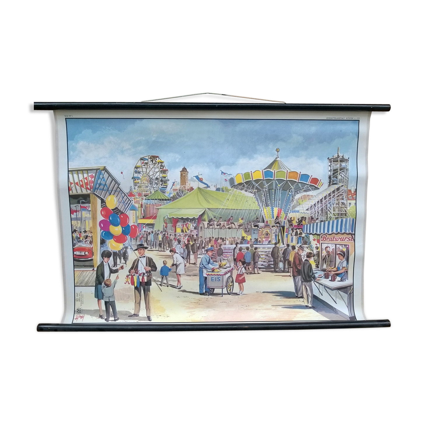 Ancient pedagogical poster "the carnival"