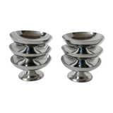 set of 6 designer stainless steel bowls 1970 9 x 5 cm