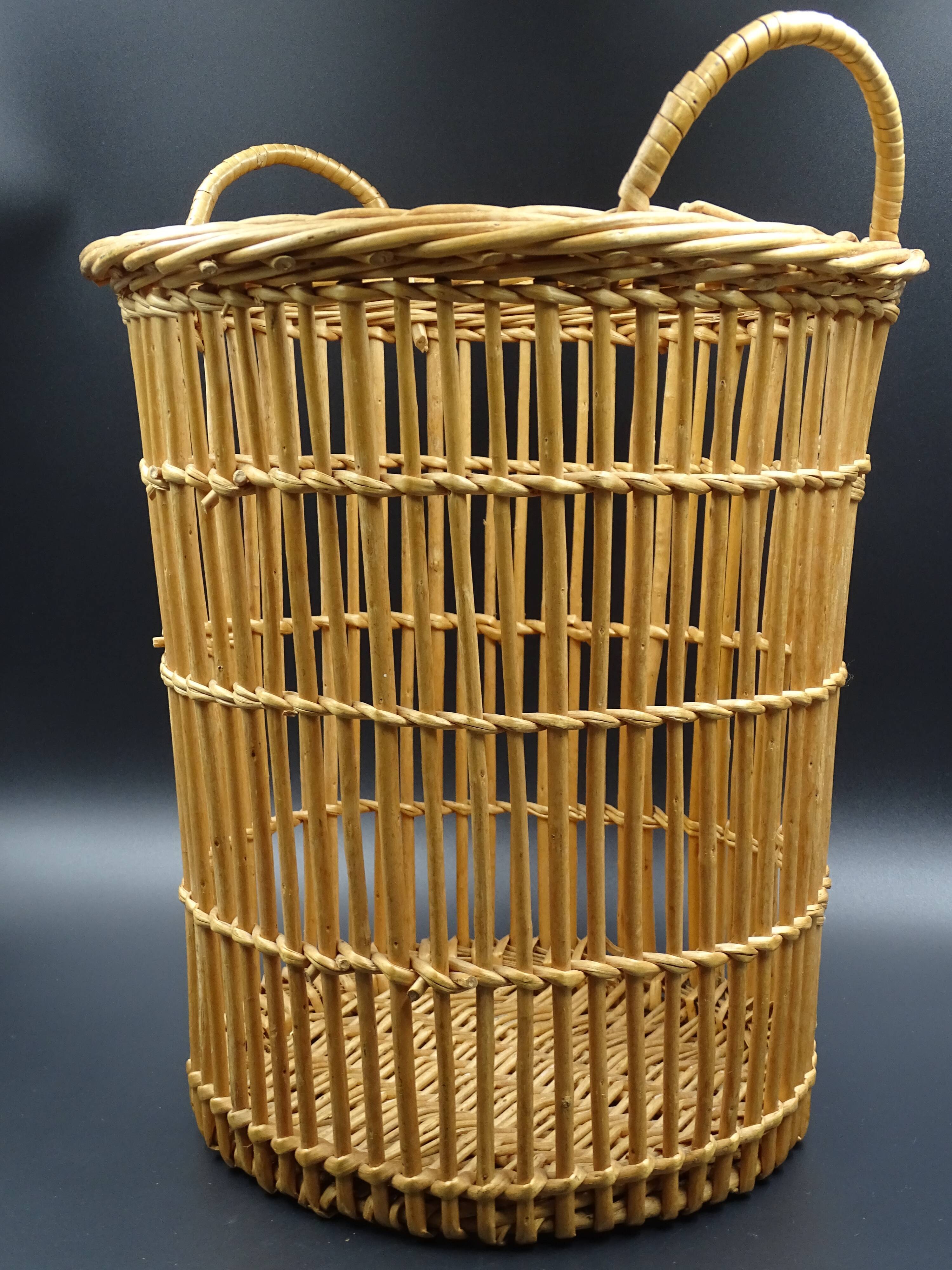 Wicker wastepaper basket