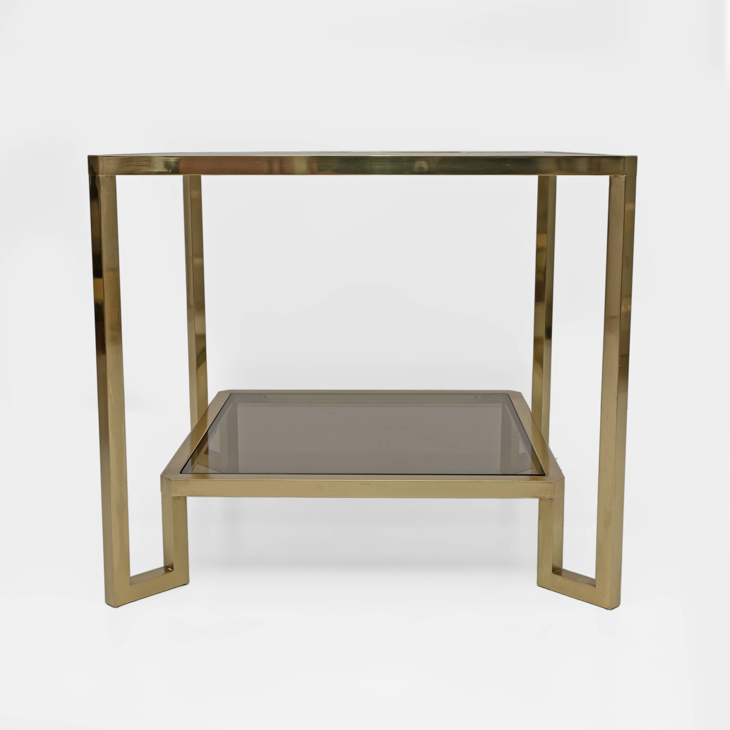 Guy Lefevre Square Brass Coffee Table for Maison Jansen, France 1970s