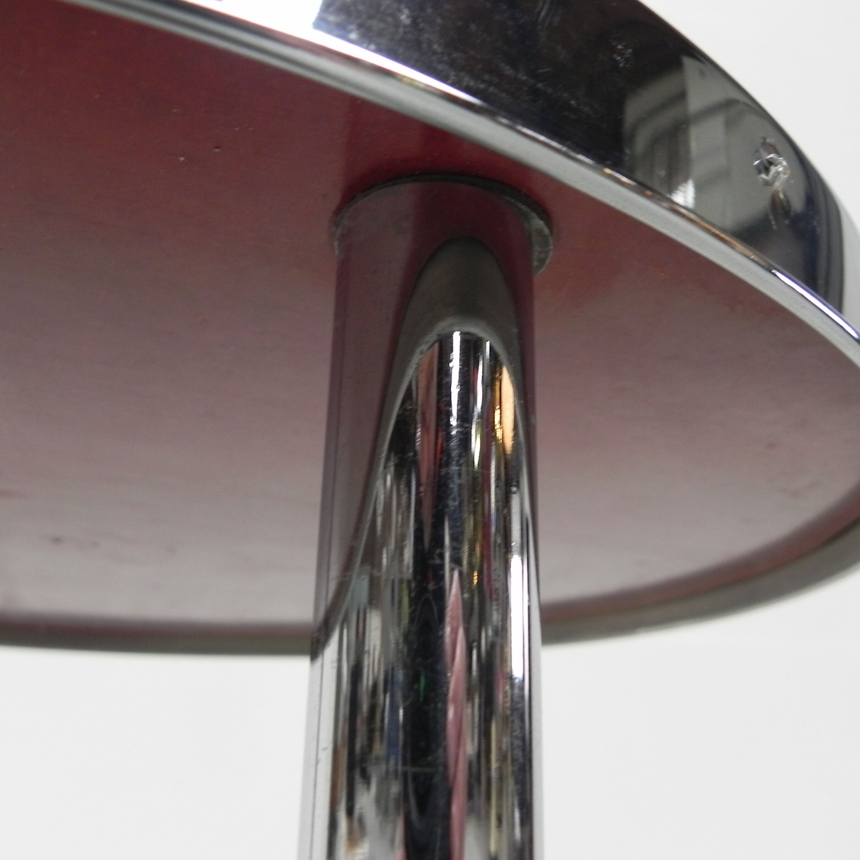 Art deco coffee table in bauhaus style with 2 glass tops and castors