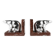 Art Deco Marble and Metal Bear Bookends, France 1930s
