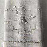 Hand embroidered EL sheet flowers and day scale central sewing