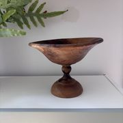 Coupe sur pied / Compotier artisanal en bois tourné (Bois d'olivier)