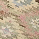 3x10 Pink & Cream Vintage Kilim Runner Rug, 81x306Cm