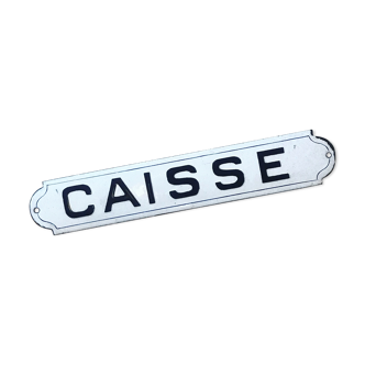 "caisse" enamelled trade plate.