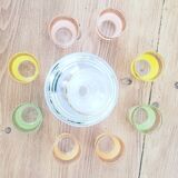 Service à liqueur multicolore en verre