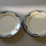 Pair of low compotiers Terre de Fer earthenware Salins AB model Saussure