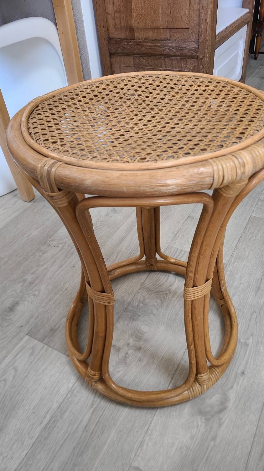 Rattan and Indonesian caning stool