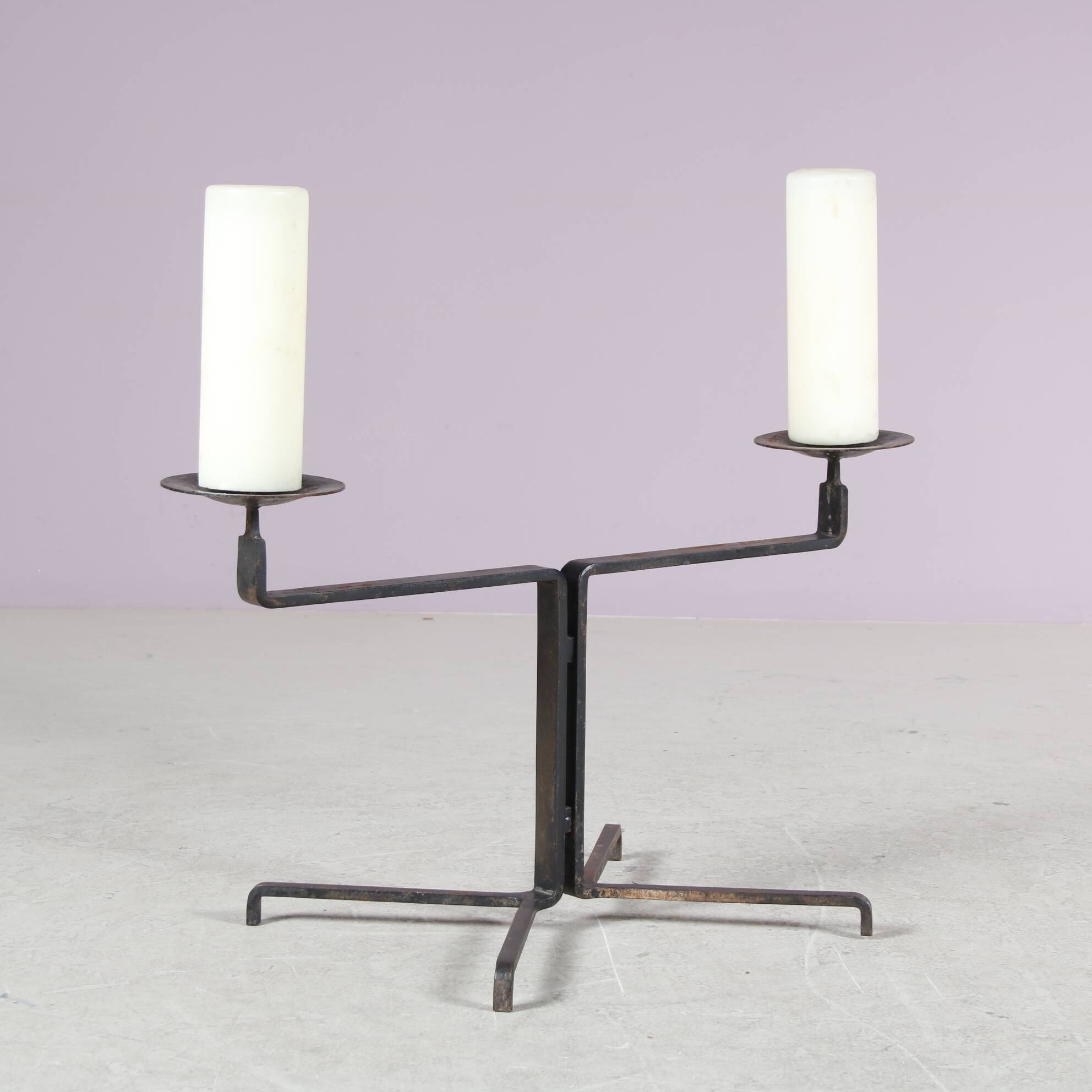 1950s Large brutalist candle holder from the Netherlands