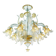 Luxury Italian Clear and Gold-Leaf Chandelier With Flowers and Leaves Muran